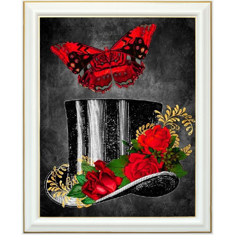 Broderie diamant - Chapeau noir