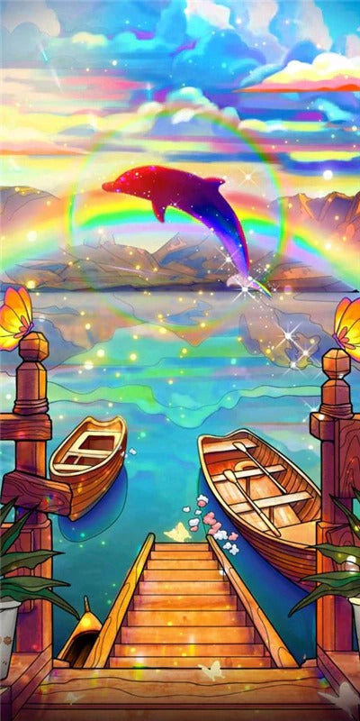 Broderie diamant XXL - Baie du dauphin