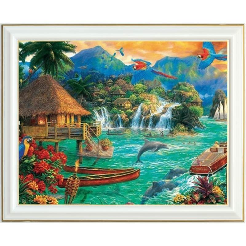 Broderie diamant - L'île paradisiaque