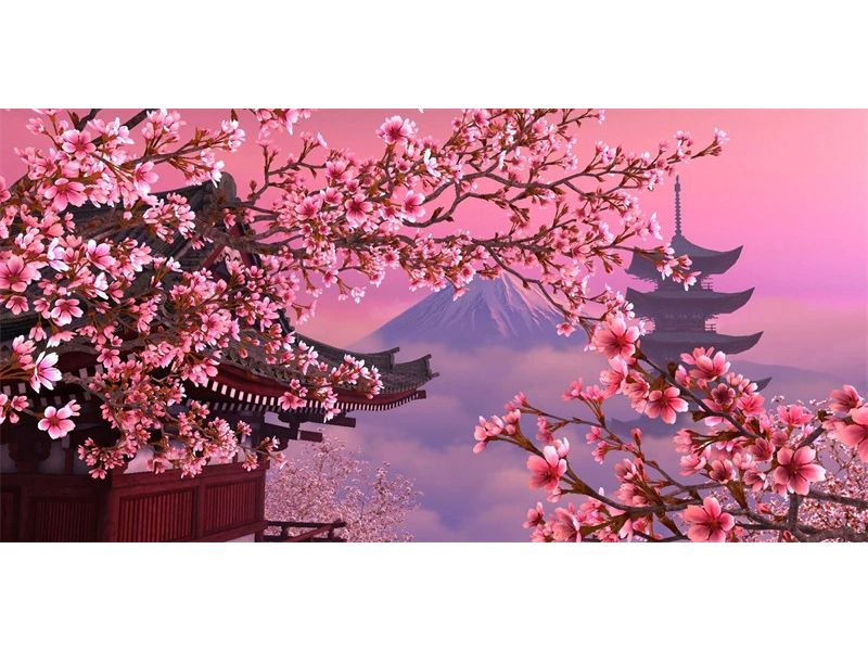 Broderie diamant XXL - Paysage japonais