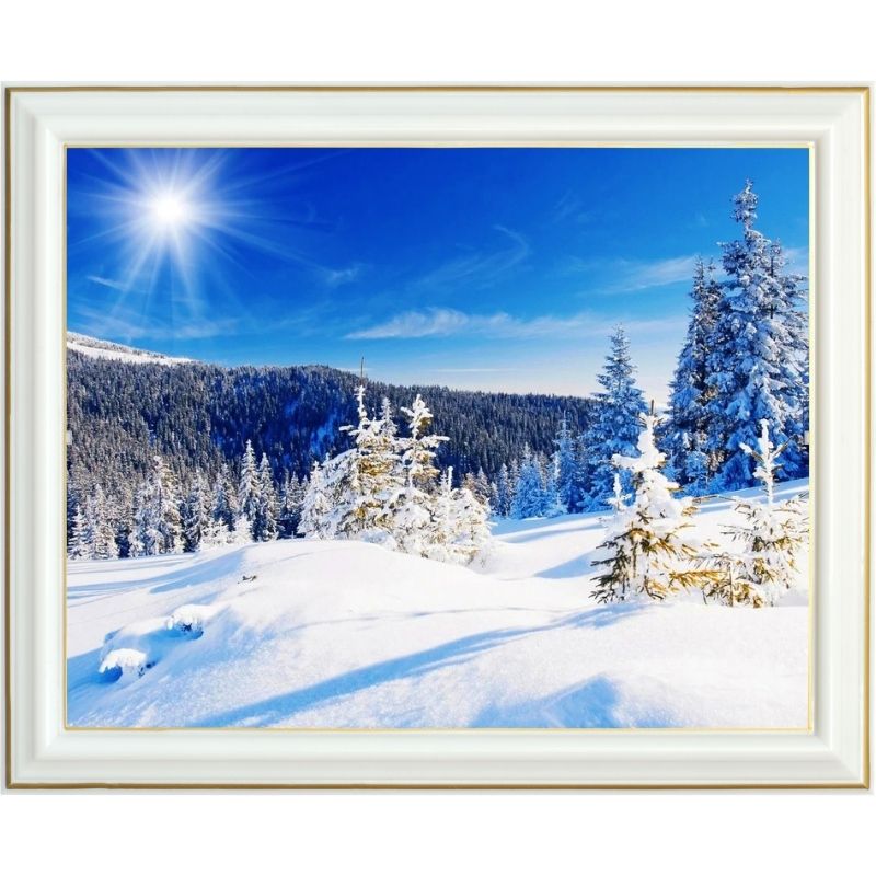 Broderie diamant - Paysage neige