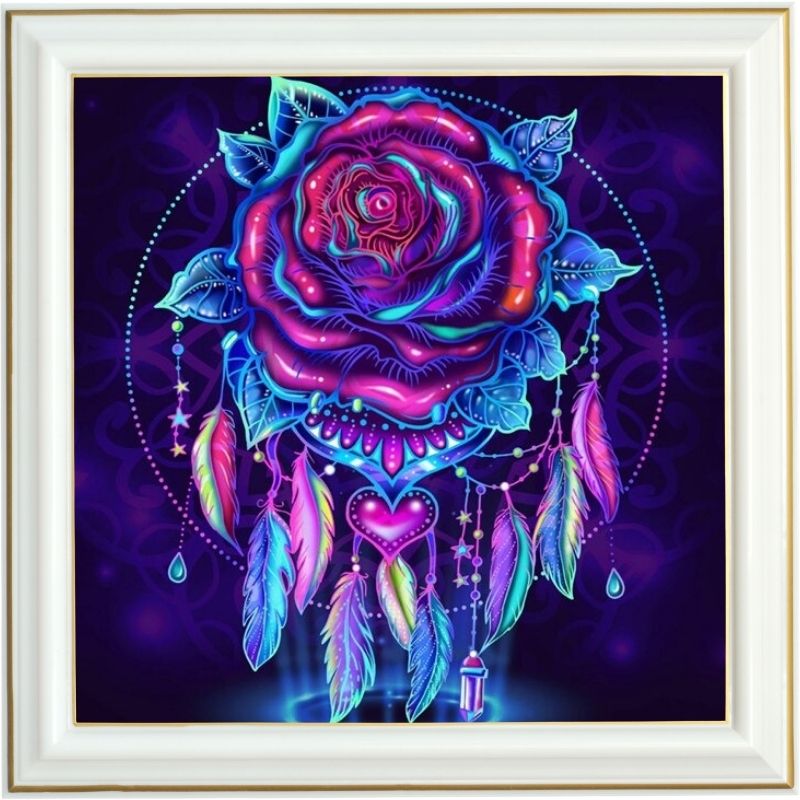 Broderie diamant - Rose attrape-rêves