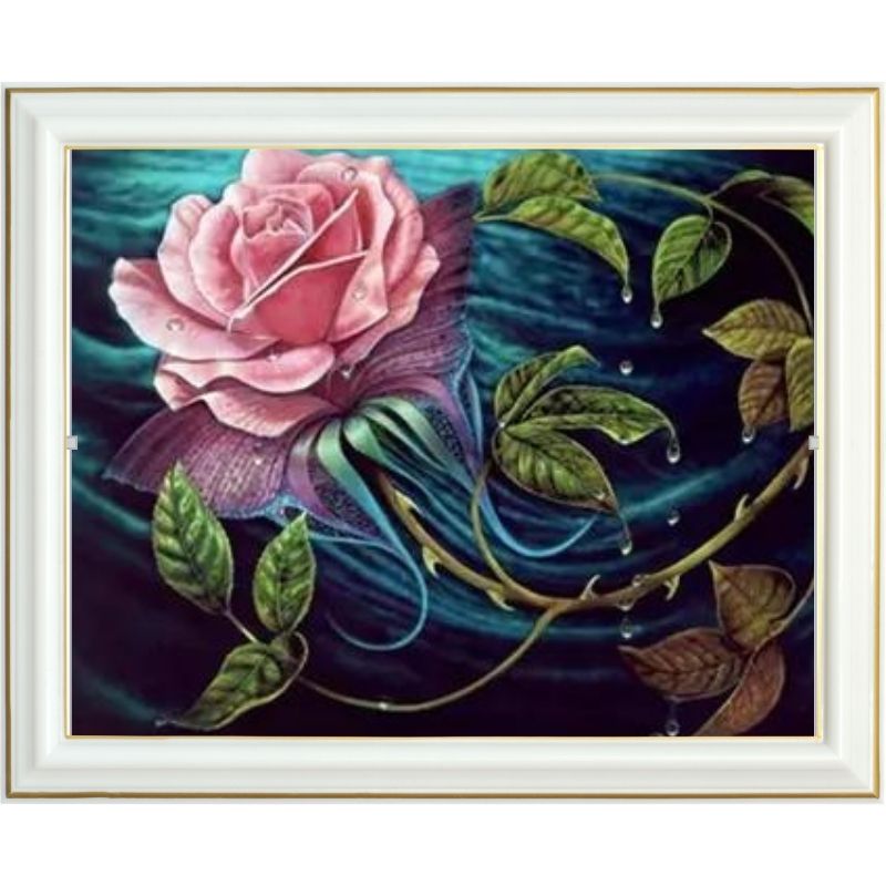 Broderie diamant - Rose épineuse