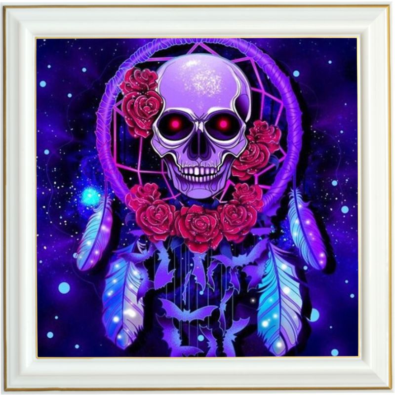 Diamond painting - Attrape-rêves tête de mort