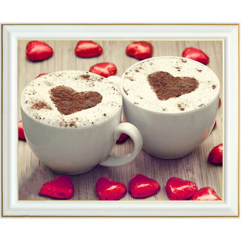 Broderie diamant - Café en amoureux