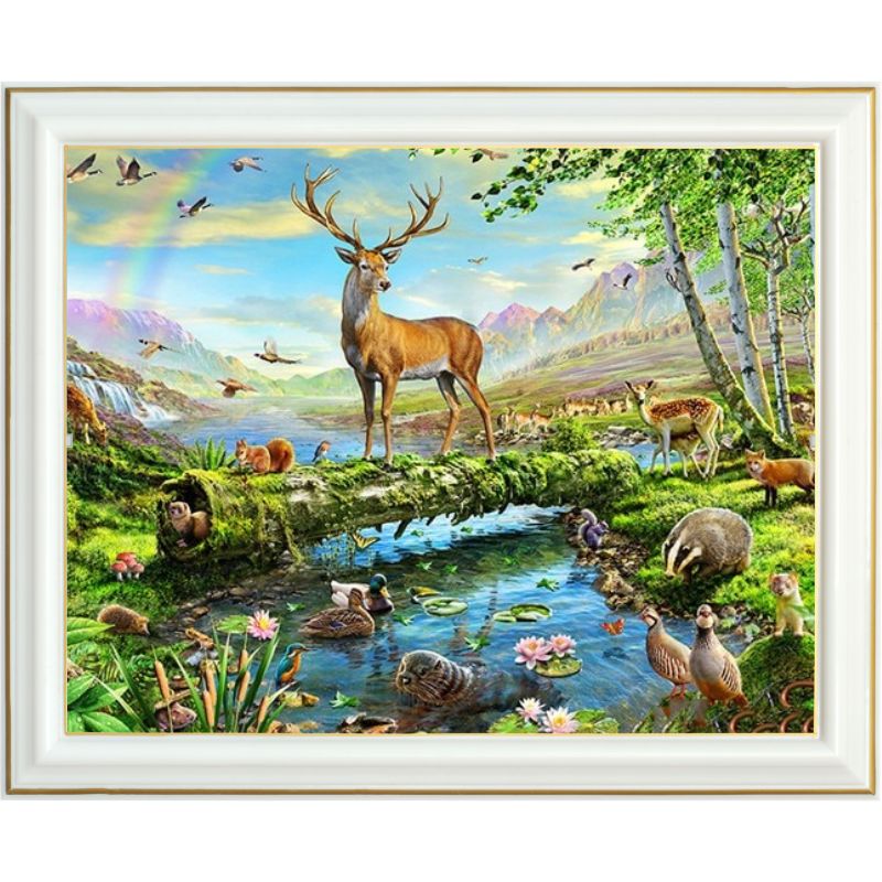 Broderie diamant - La vallée des cerfs