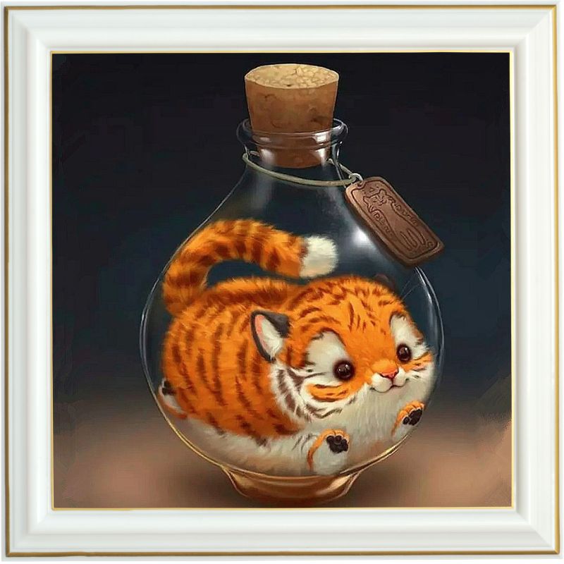 Broderie diamant - Chat prisonnier
