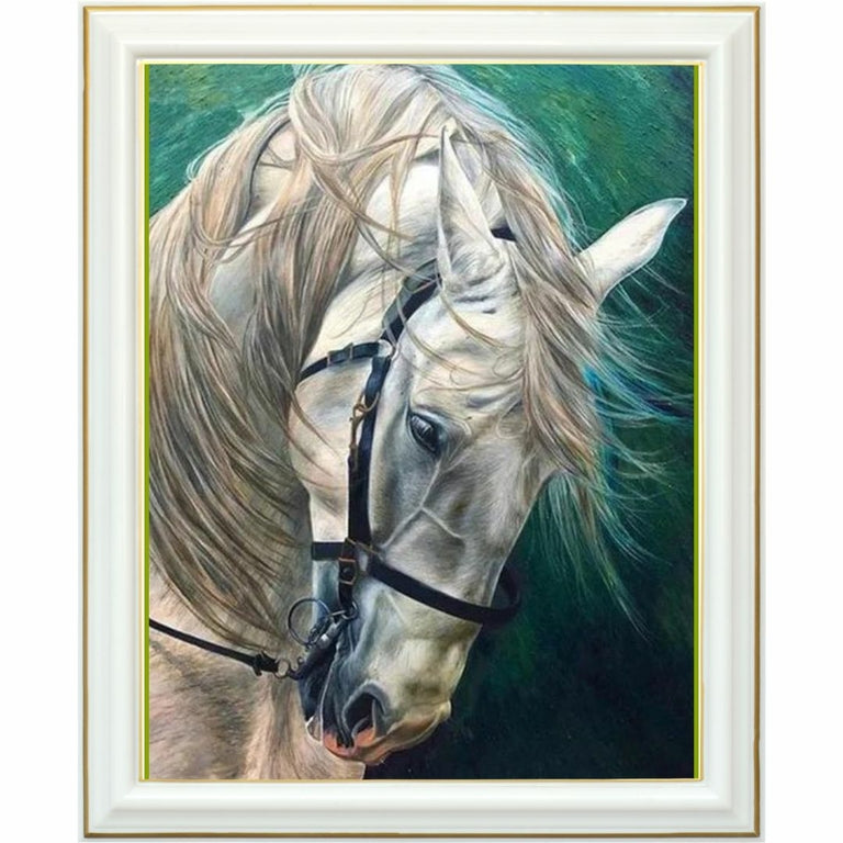 Diamond painting - Grâce du cheval blanc
