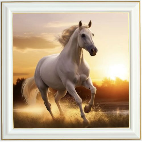 Diamond painting AB - Galop du cheval blanc