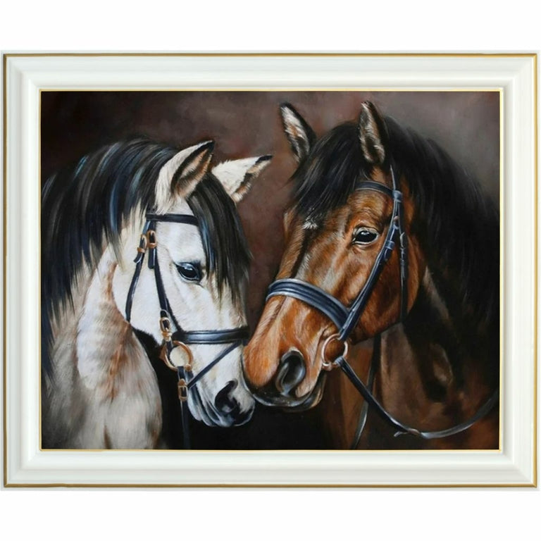 Diamond Painting - Intimité entre deux chevaux majestueux