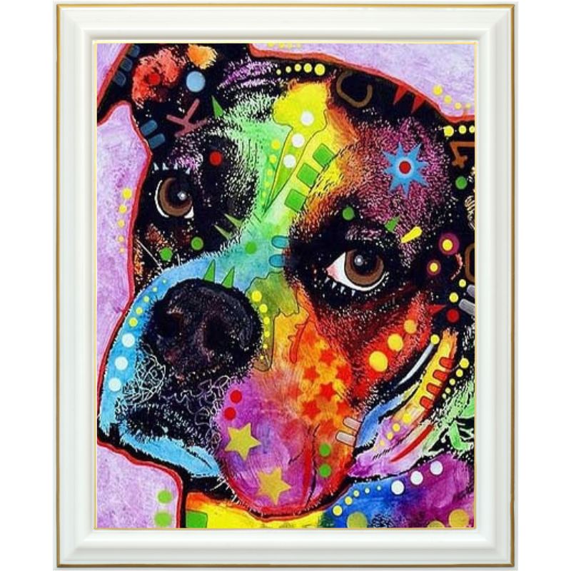 Broderie diamant - Boxer abstrait