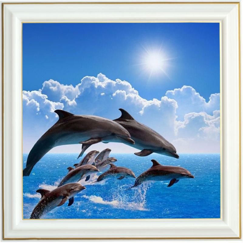 Broderie diamant - Ballades de dauphins