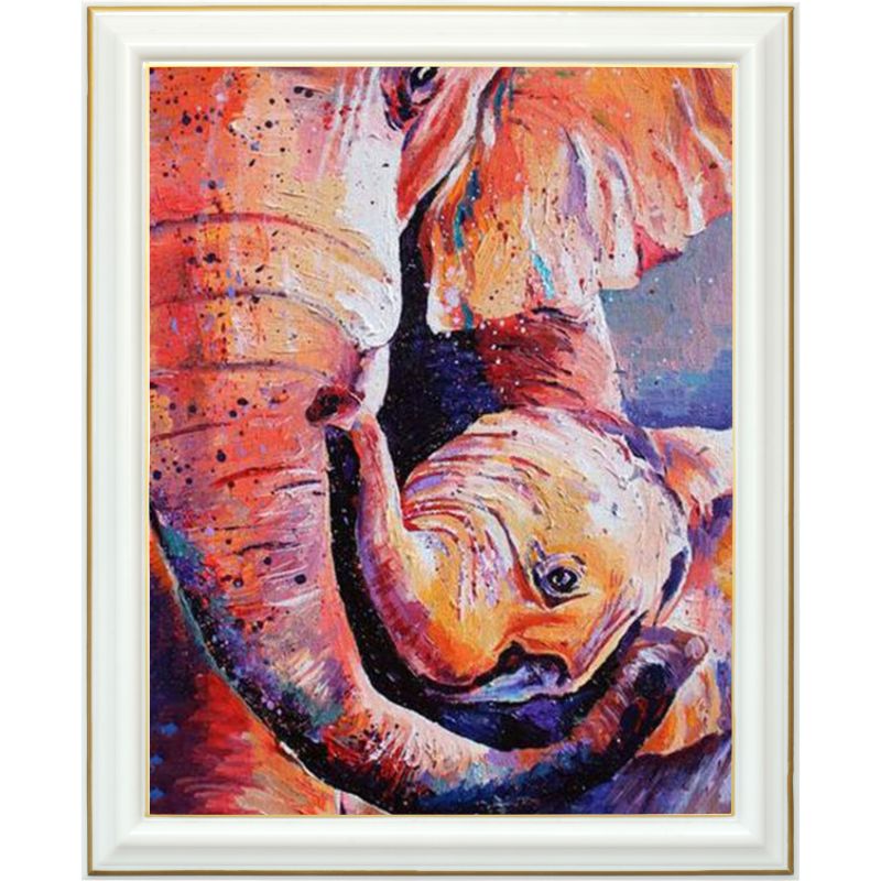 Diamond painting - Maman éléphant