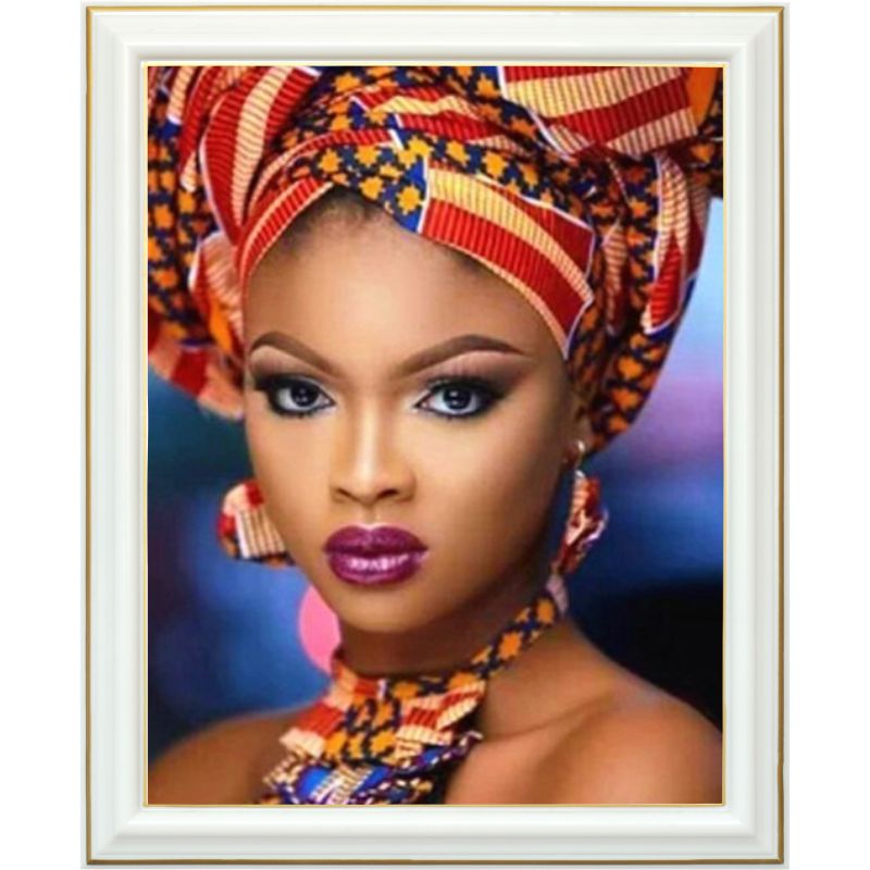 Broderie diamant - Africaine aux yeux de velours