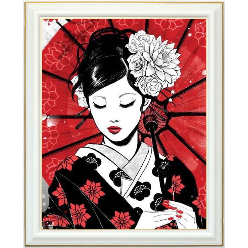 Broderie diamant - Portrait geisha