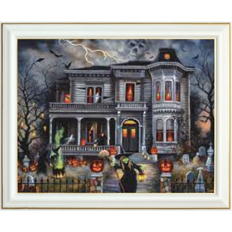Broderie diamant - Maison d'halloween