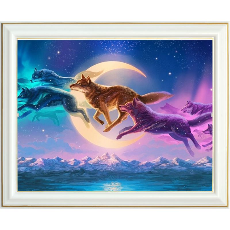 Peinture diamant - Meute de loups
