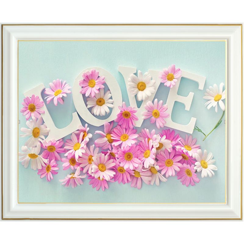 Broderie diamant - Amour fleuri