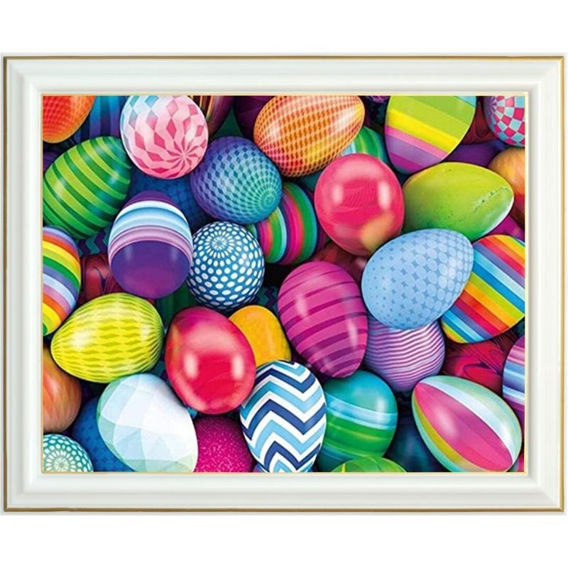 Broderie diamant - Œufs de pâques multicolores