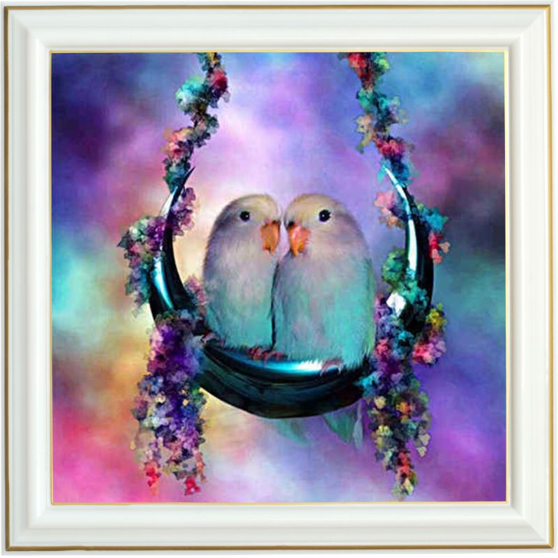 Canevas diamant - Couple de perroquets