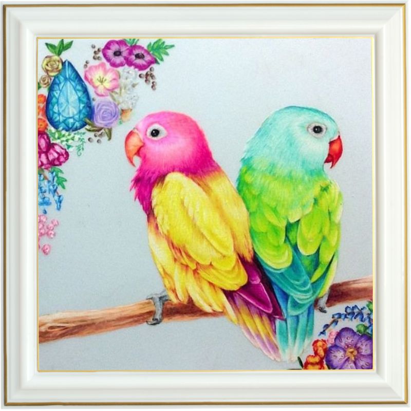 Tableau diamant - Perroquets