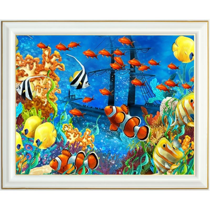 Diamond painting - Ballet de poissons clowns