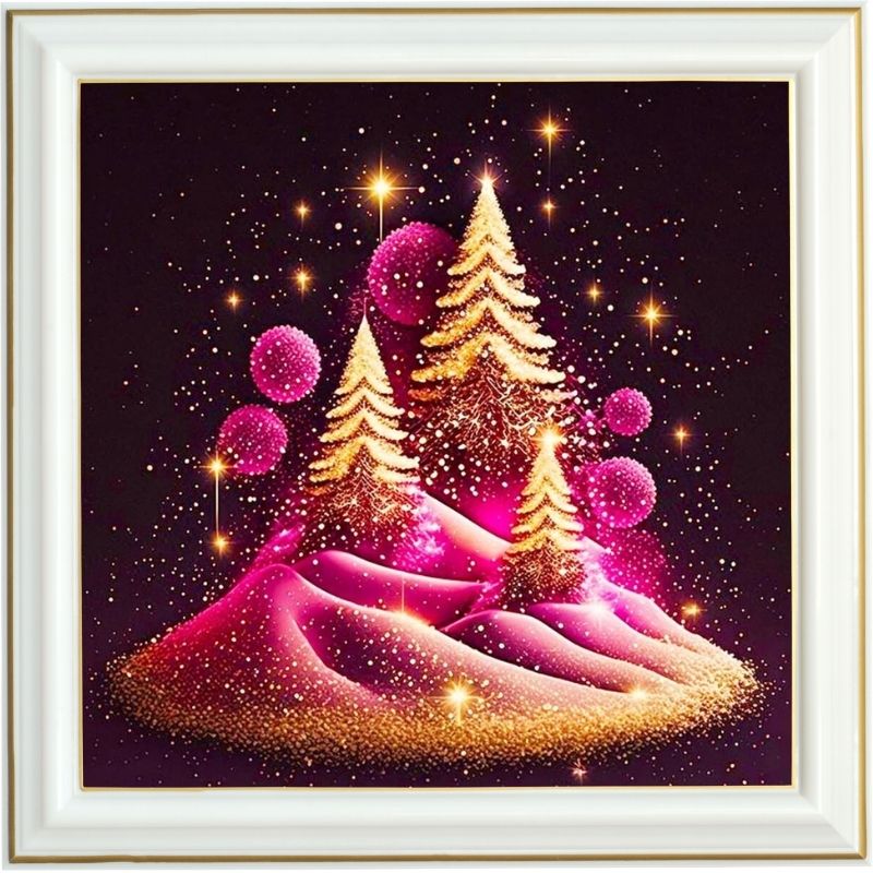 Diamond painting - Sapins de Noël dorés