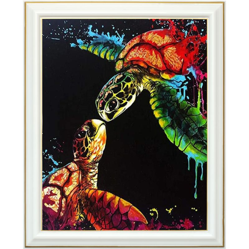 Peinture diamant - Tortue coloré
