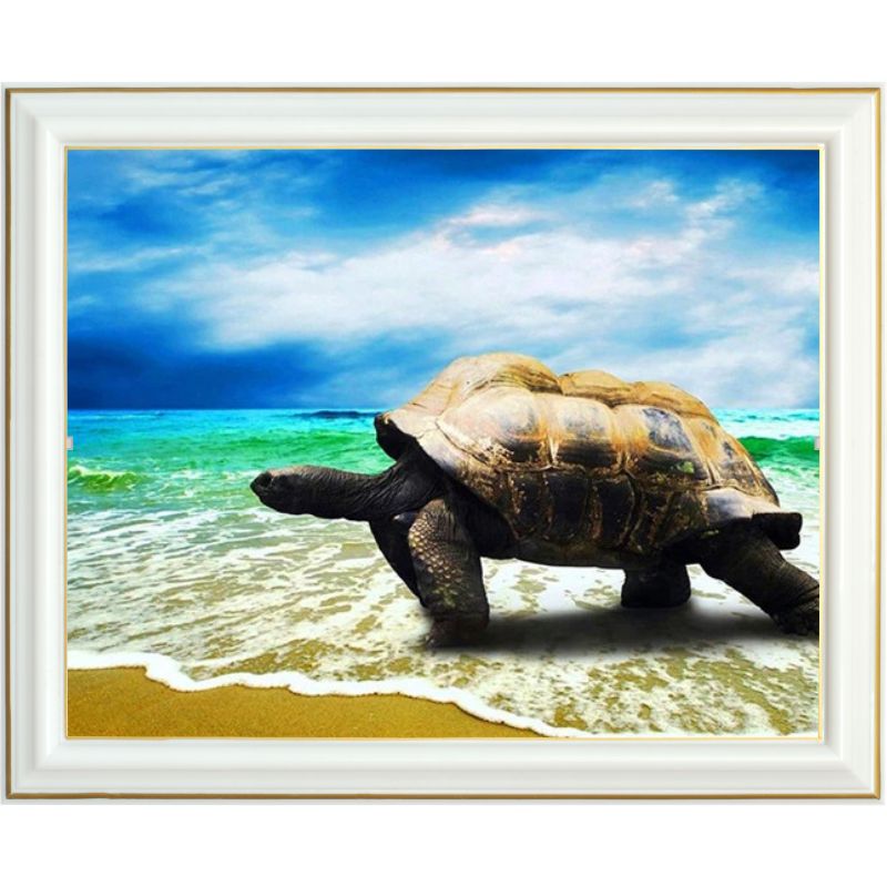 Broderie diamant - Arrivée sur la plage