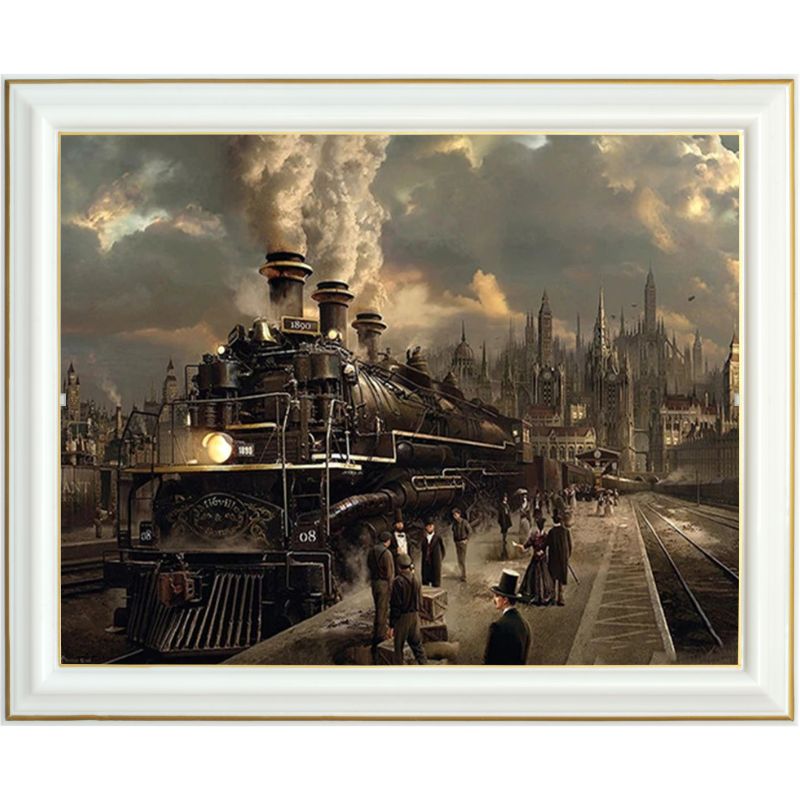 Broderie diamant - Train en partance