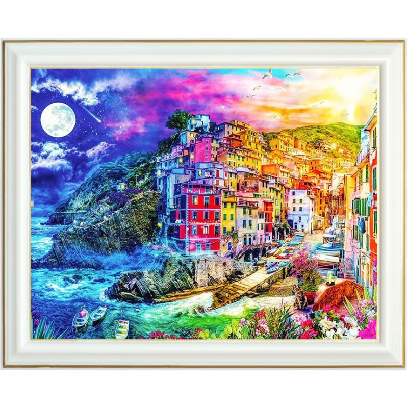 Broderie diamant - Ville portuaire d'Italie