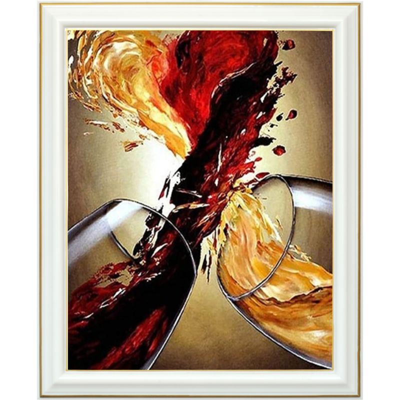 Broderie diamant - Cœur de vin