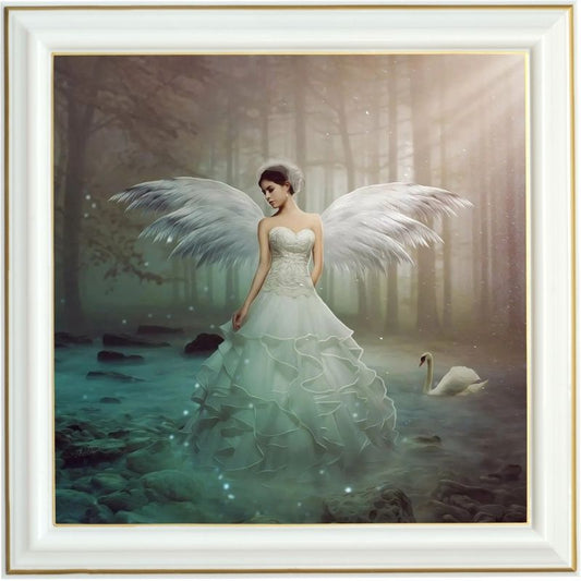 Broderie diamant - L'ange blanc et le cygne