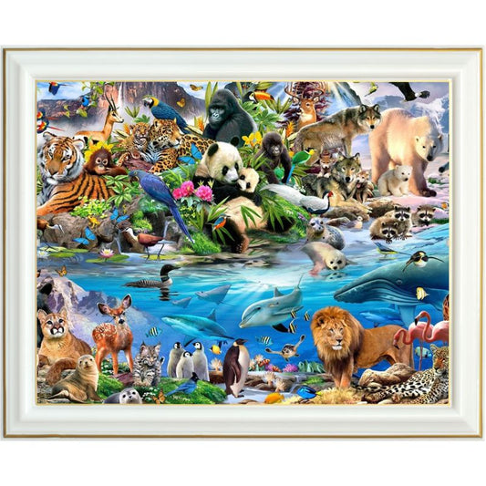 Peinture diamant - Les animaux de l'arche