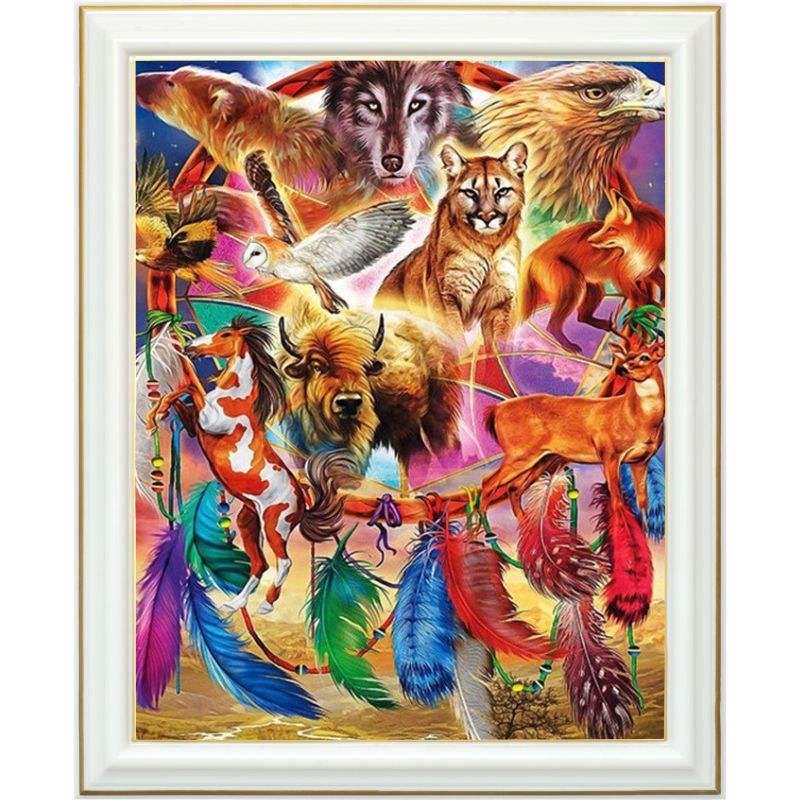 Broderie diamant - Attrape-rêves aux animaux