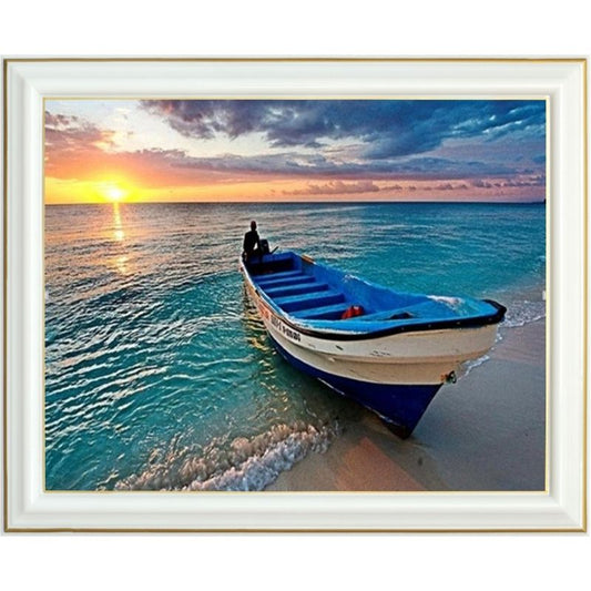 Broderie diamant - Paysage de mer