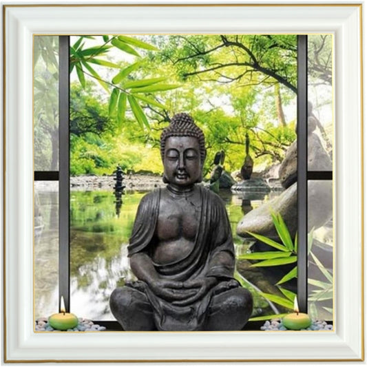 Diamond painting - Bouddha jardin zen