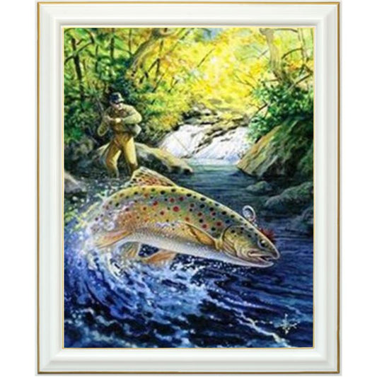 Broderie diamant - Truite