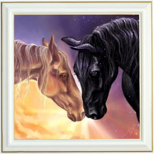 Broderie diamant - Câlin de cheval