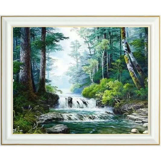 Broderie diamant - Cascade de la forêt