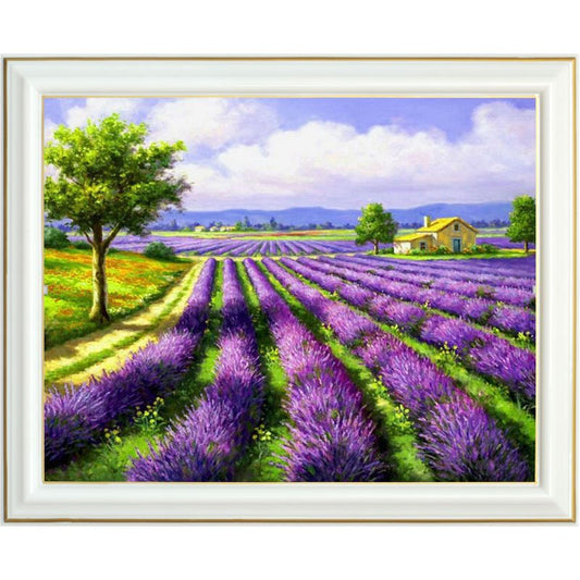 Broderie diamant - Champ de lavande