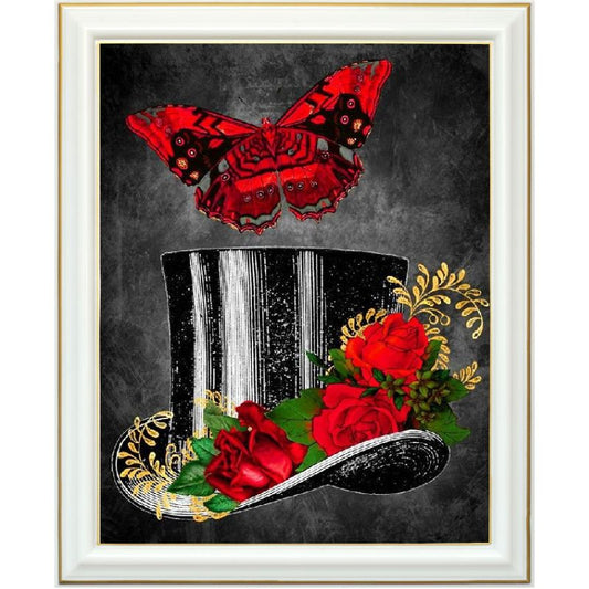 Broderie diamant - Chapeau noir