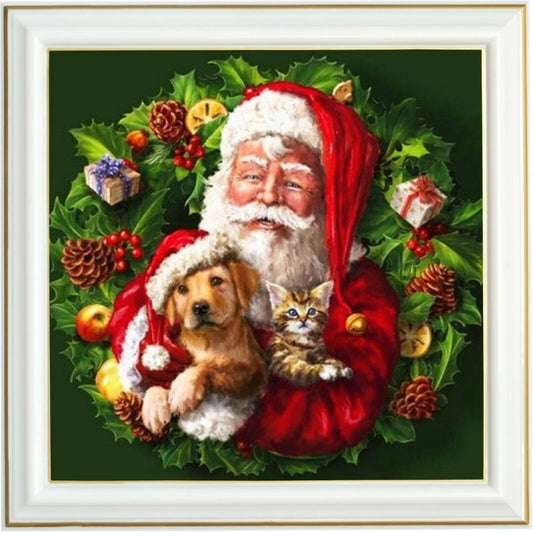Peinture diamant - Le chiot du père Noël