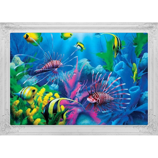Broderie diamant - Corail et poisson