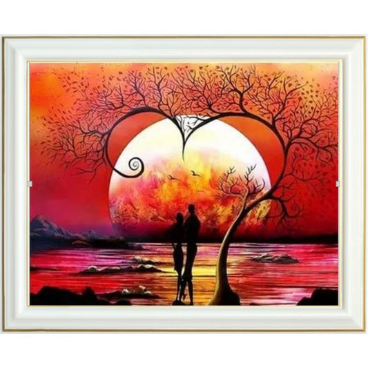 Broderie diamant - Coucher de soleil romantique