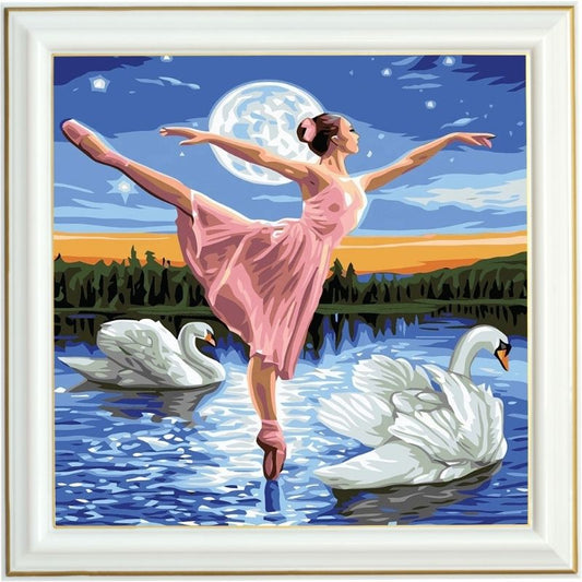 Broderie diamant - Danseuse et cygnes