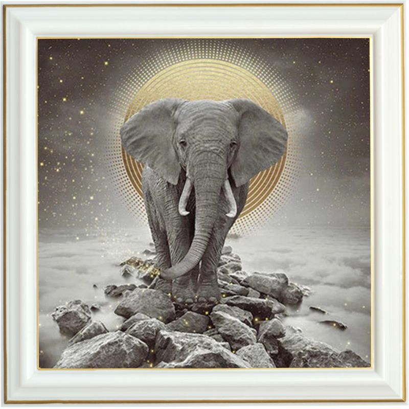 Broderie diamant - Le roi éléphant