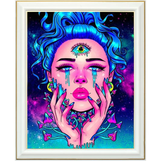 Broderie diamant - Femme aux 3 yeux