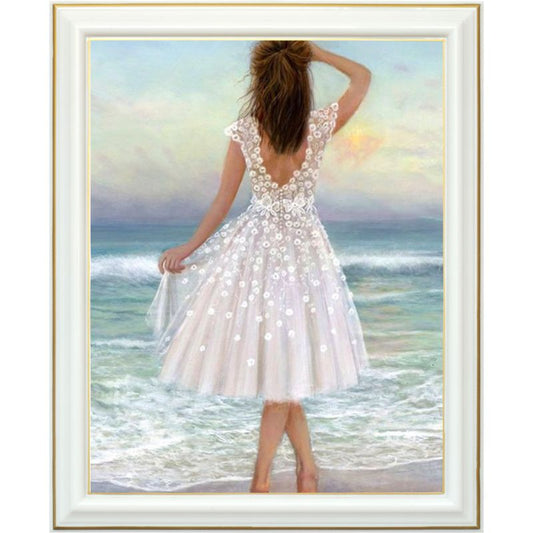 Broderie diamant - Femme en robe