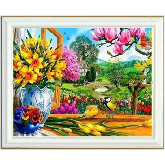 Broderie diamant - La maison des fleurs